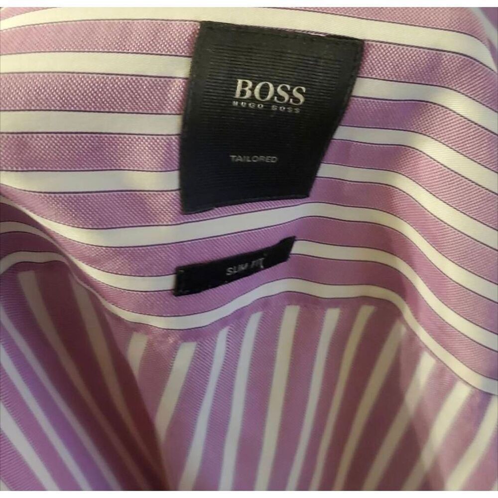 HUGO BOSS Slim Fit Long Sleeve Button Down Shirt Size 34/15 - Picture 4 of 4